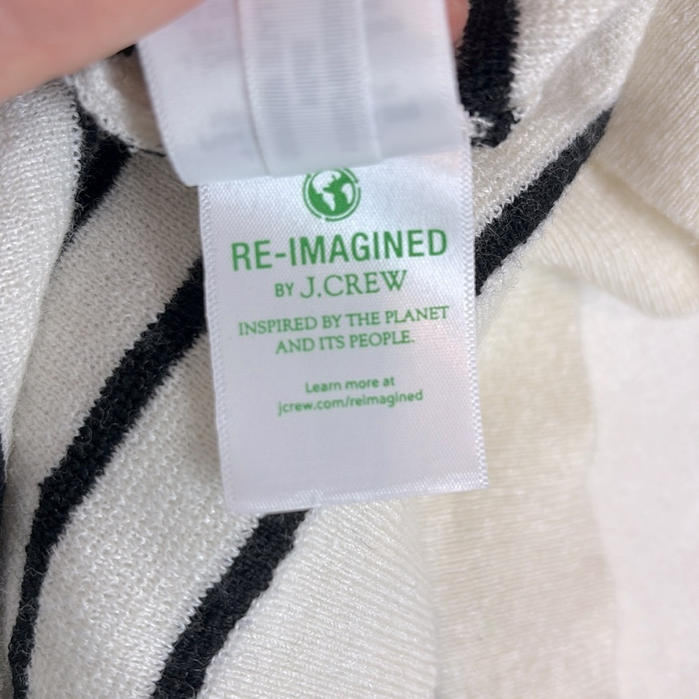 J.CREW Reimagined Striped Cropped Tank – Merino Wool & Linen Blend - Picture 9 of 10